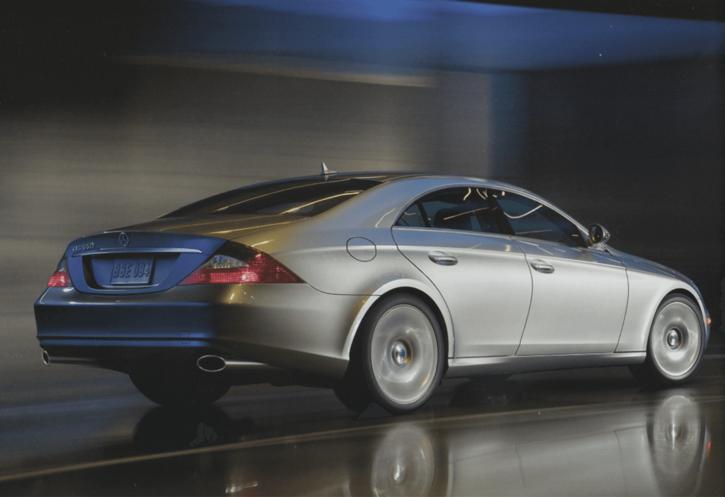 Dark rear studio shot