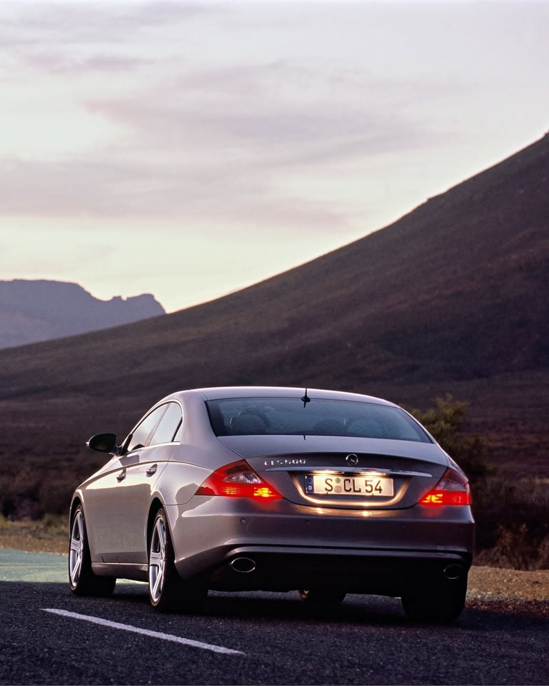 Driving away on desert road