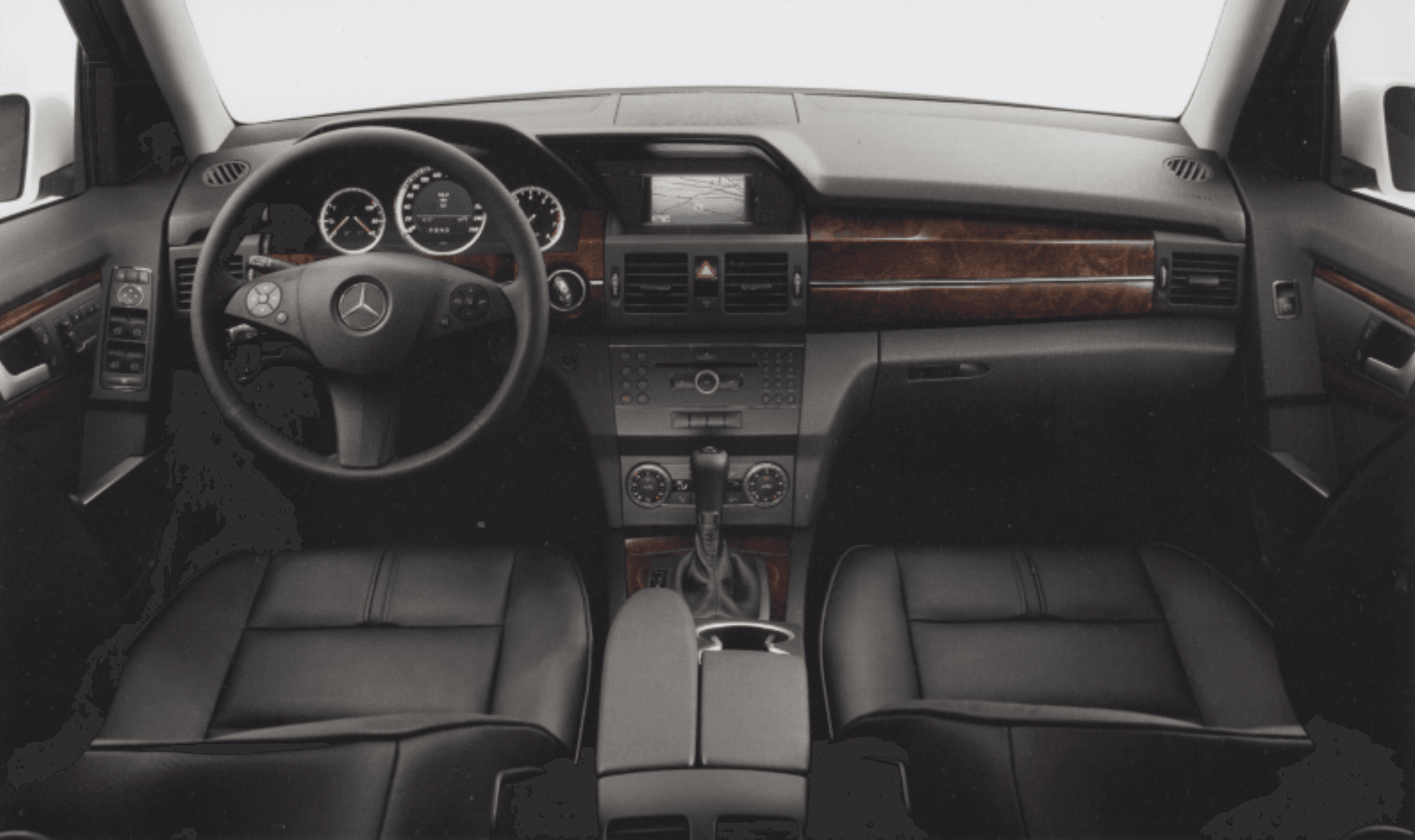 Interior dashboard and steering wheel view